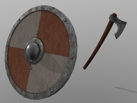 Viking Axe and Shield