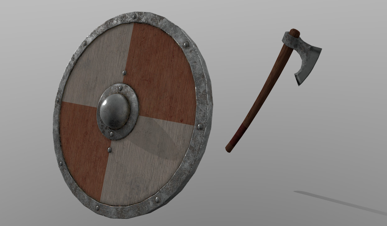 Viking Axe and Shield