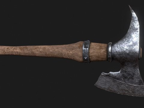Pirate axe low poly, game ready