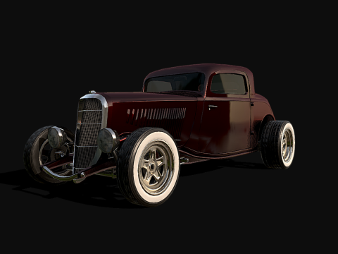 33 Hot rod - Low poly model