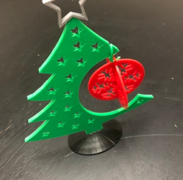 Multimaterial Star-Christmas Display Tree w/ Snowflake Christmas Bauble