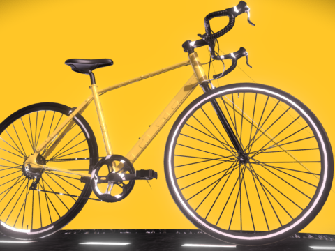 Rigged bike low-poly