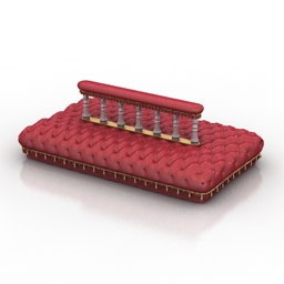 Sofa red 3d model