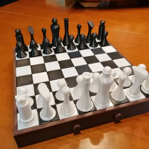 Portable Chess Board with Pieces