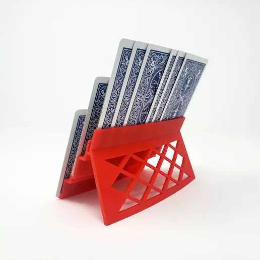 Three Tier Playing Card Holder with Lattice Back