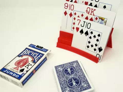 Three Tier Playing Card Holder with Lattice Back