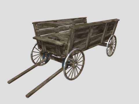 Low Poly: Wooden Cart
