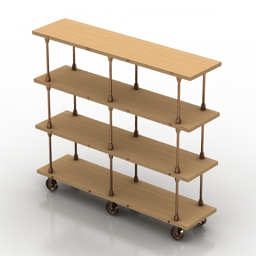 Cart Mobile Rack Shelf 3d model