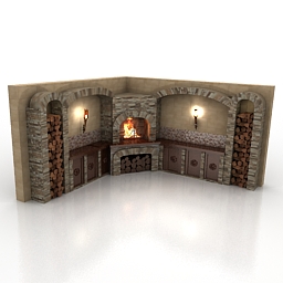 Fireplace Shale 3d model