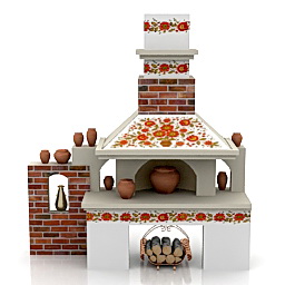 Fireplace country style 3d model