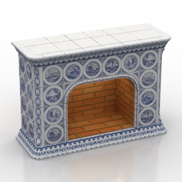 Fireplace tiled 3d model