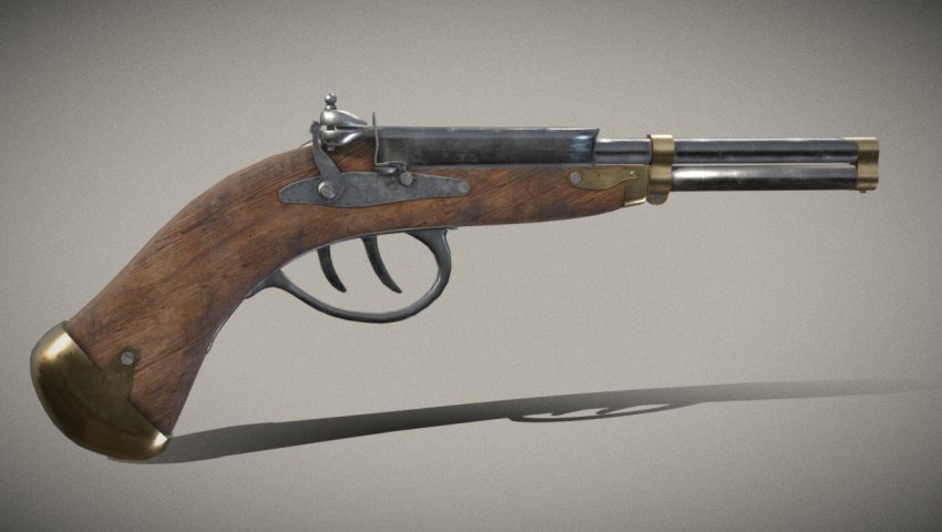 Flintlock pistol - DownloadFree3D.com