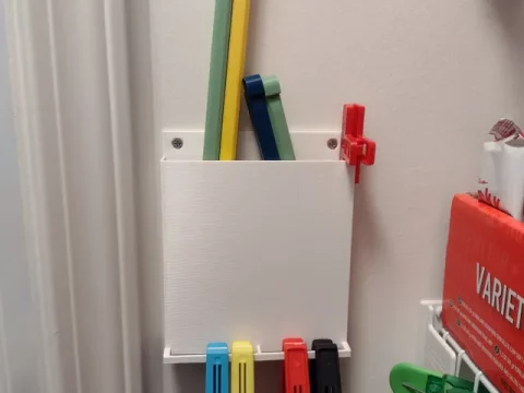 Print-in-place bag clip holder