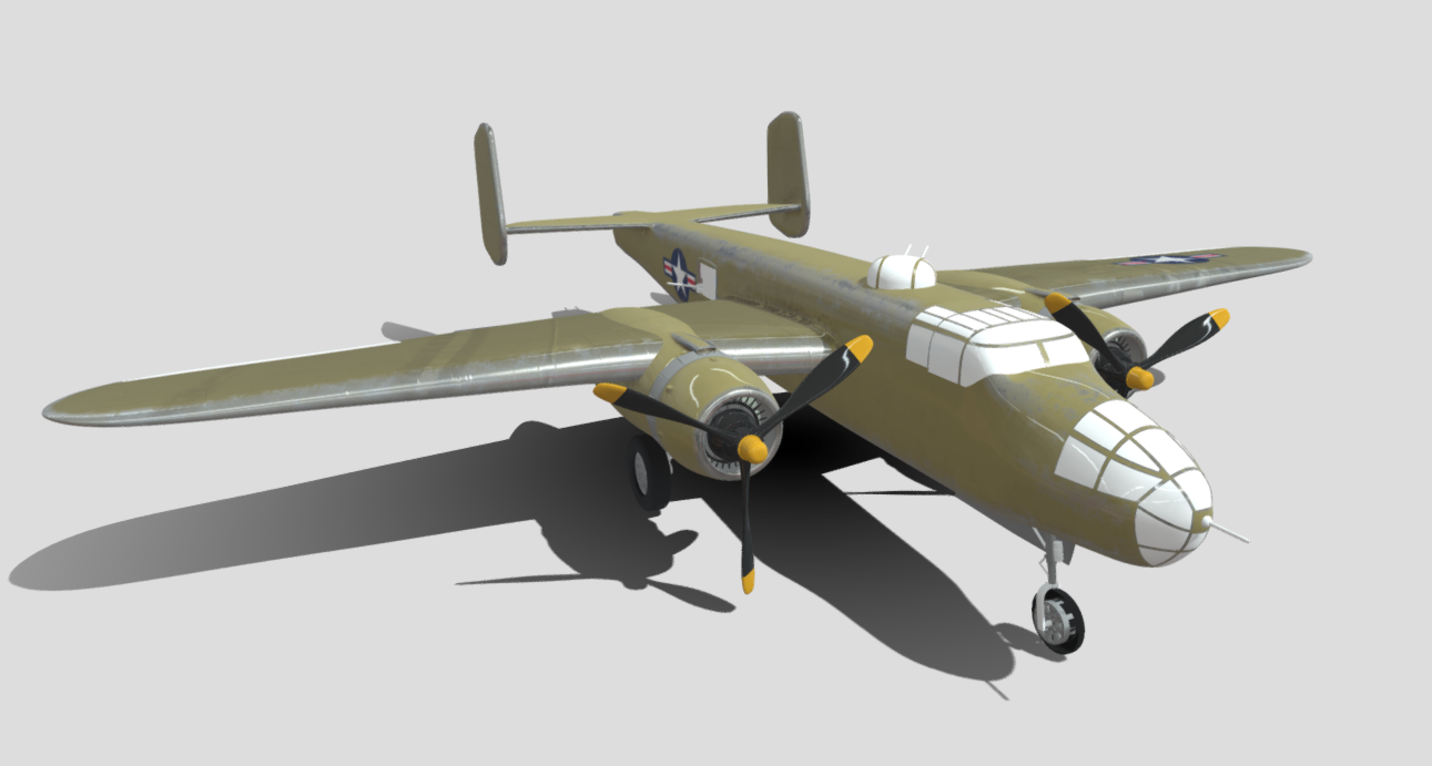 B-25 Bomber Plane (From War Thunder) - DownloadFree3D.com