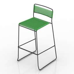 Chair bar AREA DECLIC LOG SPAGHETTI 3d model