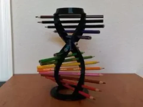 DNA helix pencil holder