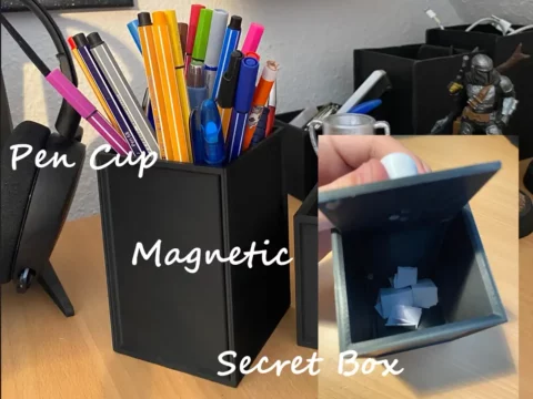Pen Cup with Magnetic Secret Case