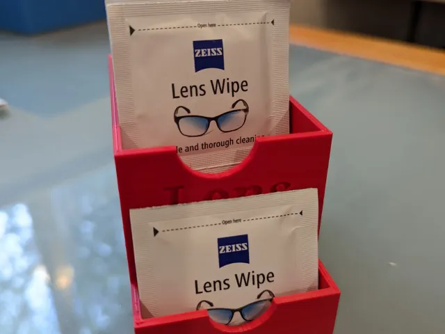 Simple box for storing cleaning wipes for glasses