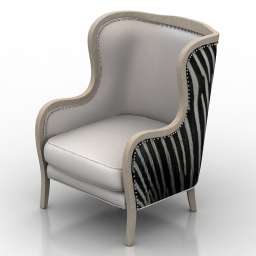 Armchair Cartata Wing Chair 3d model
