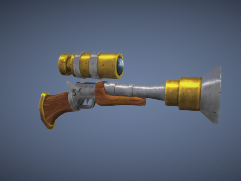 Blunderbuss - Hand painted - Low poly