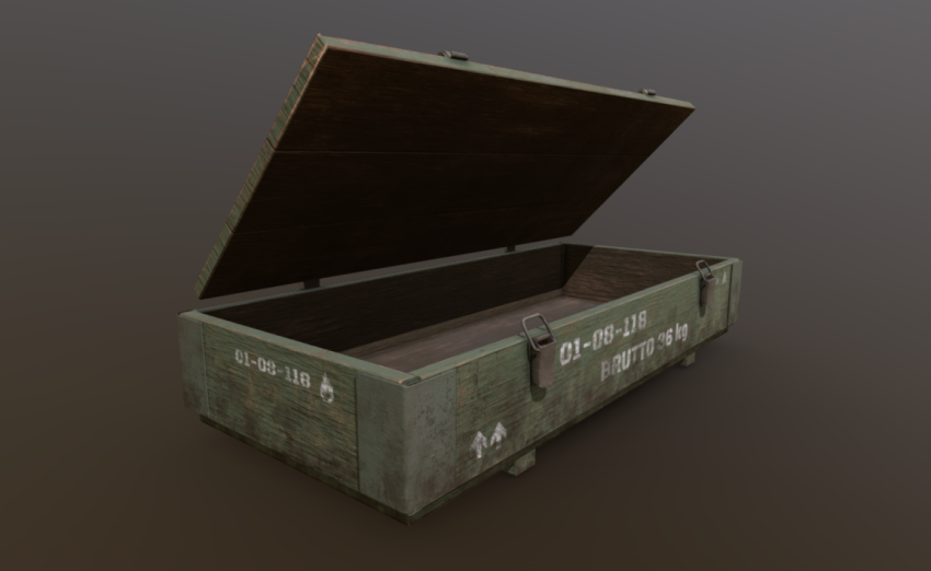 Low-poly army box - DownloadFree3D.com