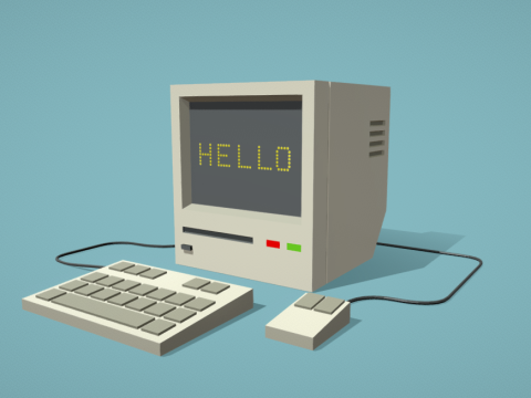 Low Poly Computer with Devices