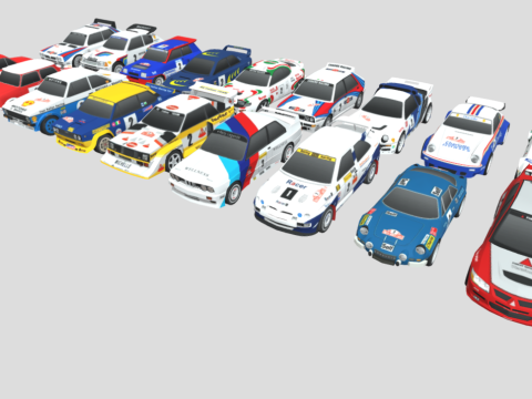 Low Poly Rally Cars Pack