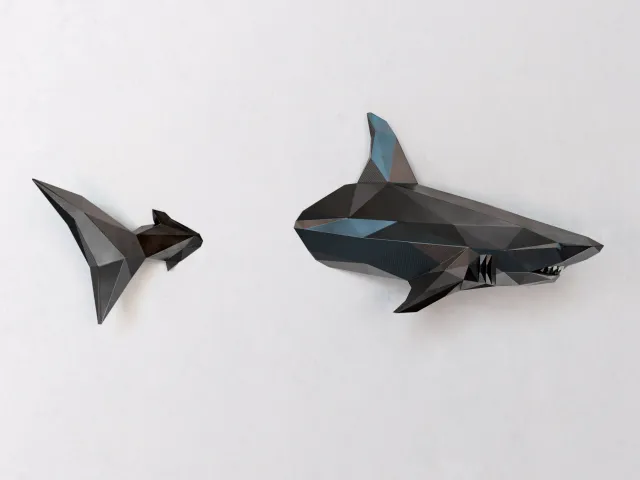 Low Poly Wall Shark 