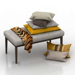 Seat with pillows 3d model