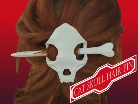 Cat Skull Hair pin