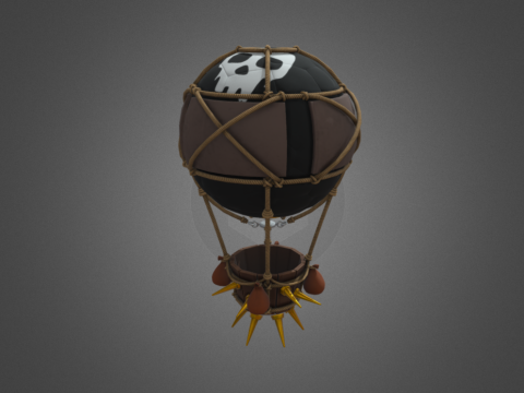 Clash of Clans Air Balloon Low Poly