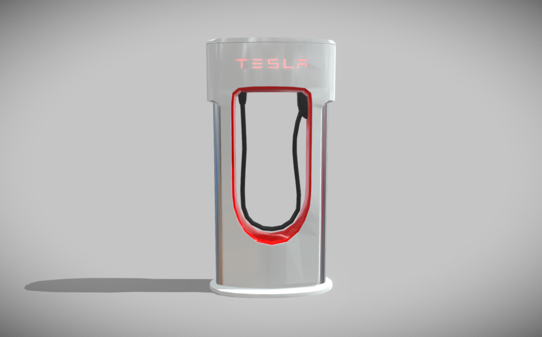 Tesla Super Charger (low-poly)