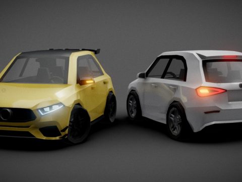 A-Class hatchback (Low Poly and Stylized)