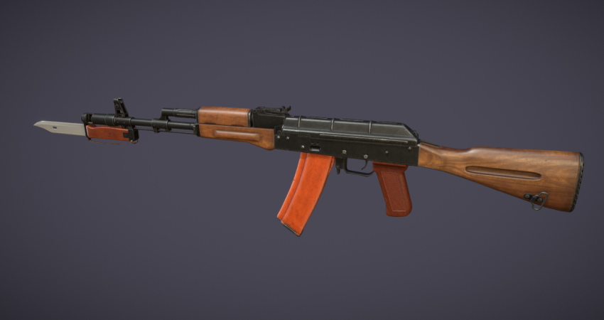 AK-74 with bayonet - DownloadFree3D.com