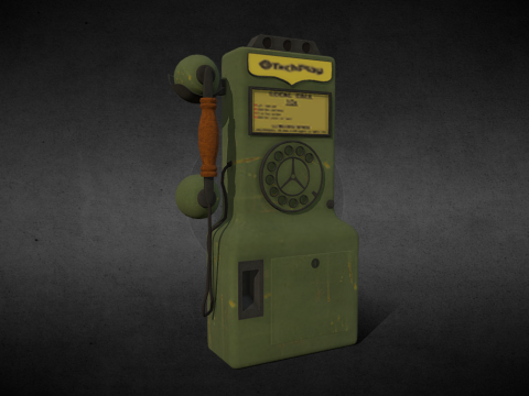 Green retro public phone