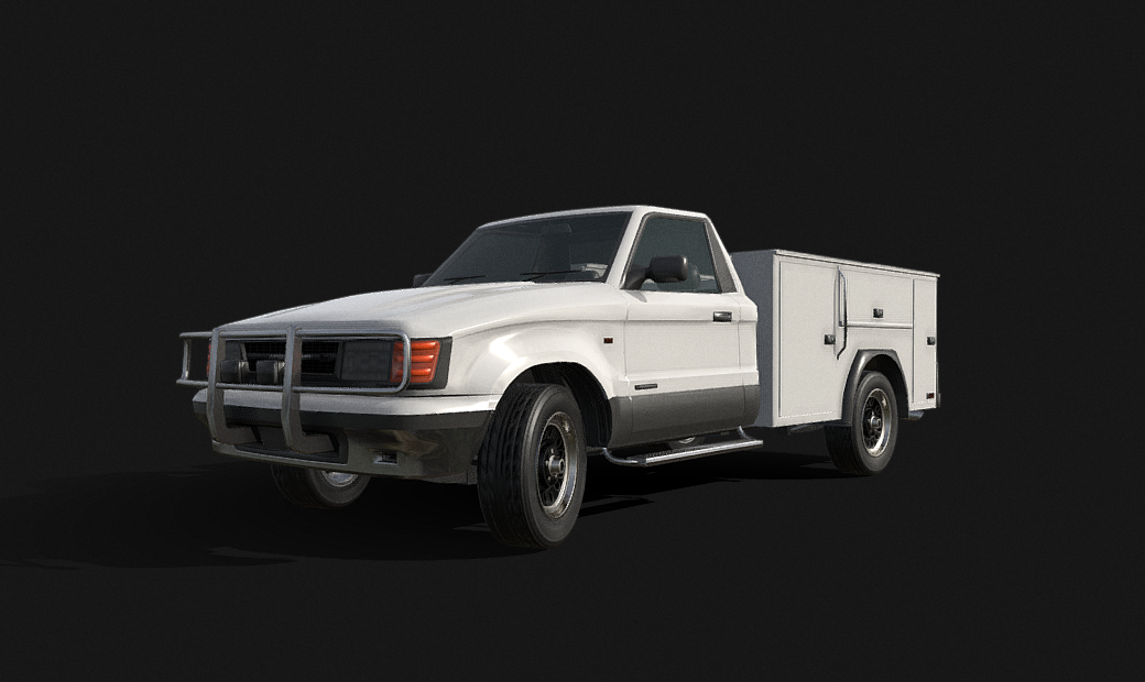 Lightbody Utility Truck '90 - Low poly model