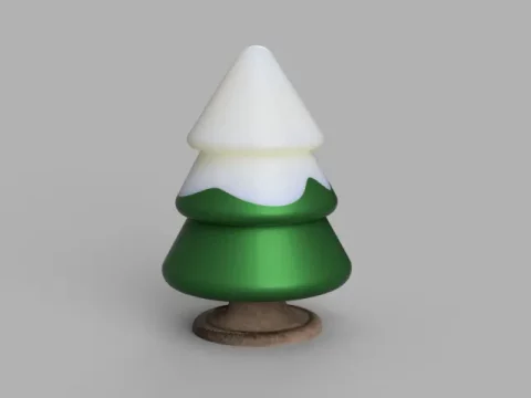 Small 3 parts Christmas Tree with snow on top