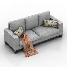 Sofa suede 3d model