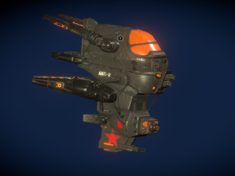Spaceship Fighter is a free low-poly