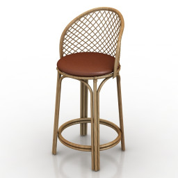 Chair Sanderson Rainforest Rattan Bar stools 3d model