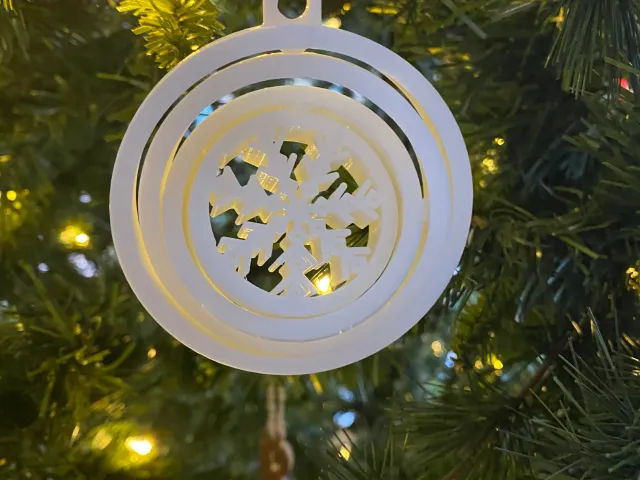 Gyroscopic Christmas Snowflake Ornament 