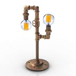 Lamp Edison Bulb With Pipes 3d model