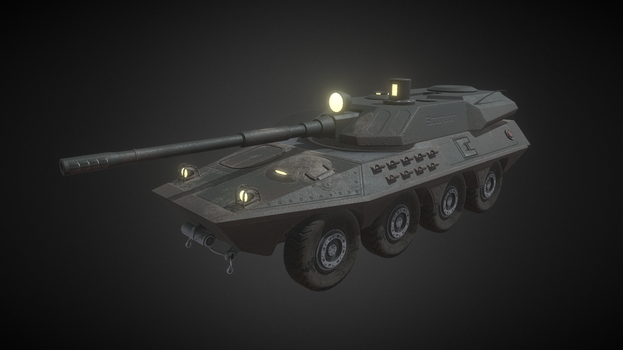 Military Car Scorpion Low Poly