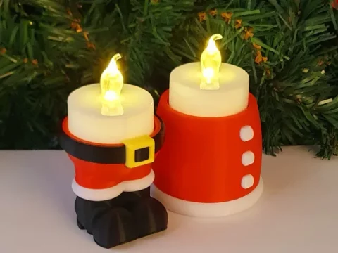 Santa and Mrs Claus candle holder
