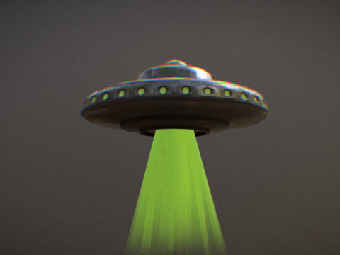 Stylized retro UFO
