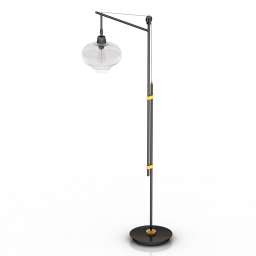 Torchere LAMPS PLUS Industrial Bronze Floor Lamp Modern Wall Art 3d model