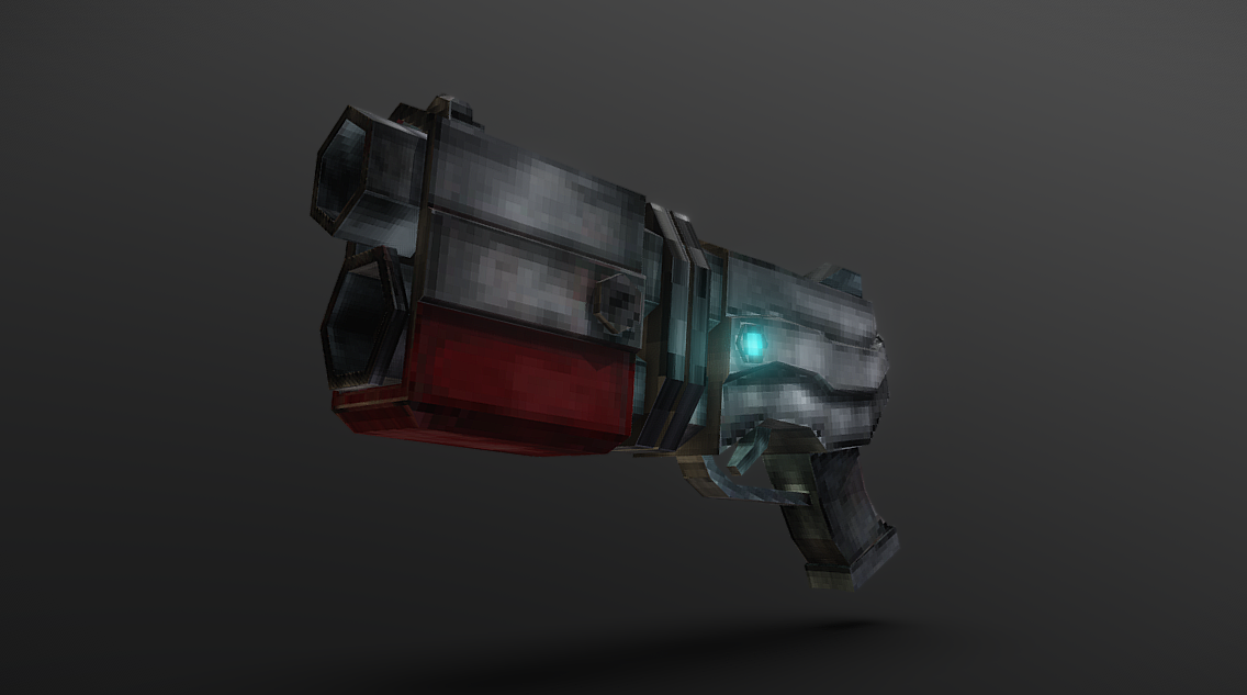 3D Retro Gun Model