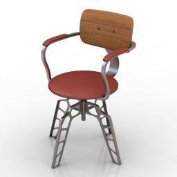 Chair industrial swivel bar stools 3d model