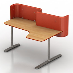 Desk Ikea Bekant Table 3d model