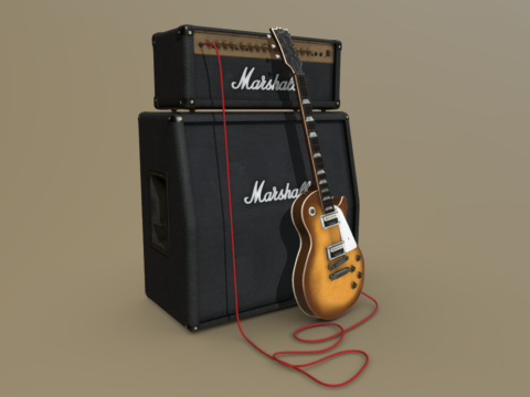 Gibson Les Paul and Marshall amp